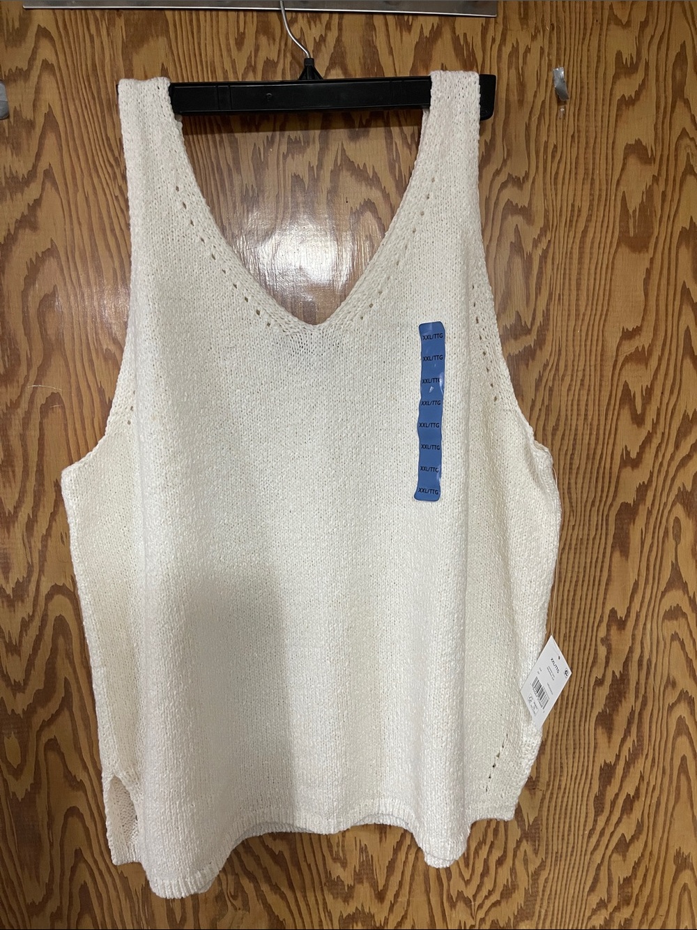 George Cream V-Neck Knit Tank Top